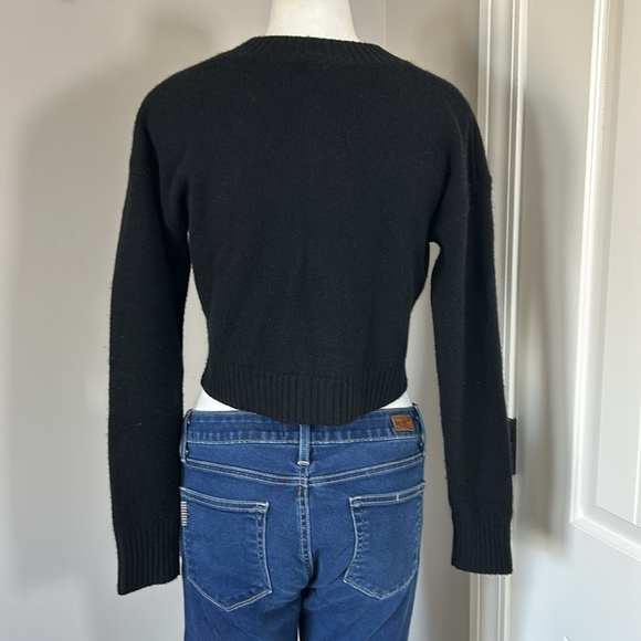 INTERMIX Grethel Wool Cashmere Cardigan Black Sweater Crop Sz P XS - Picture 4 of 12